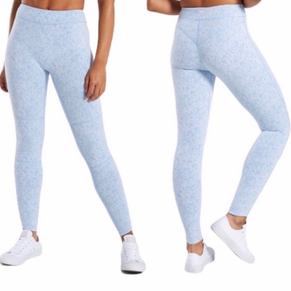 Gymshark Pants - Gymshark Fleur Texture leggings high rise light blue size xs